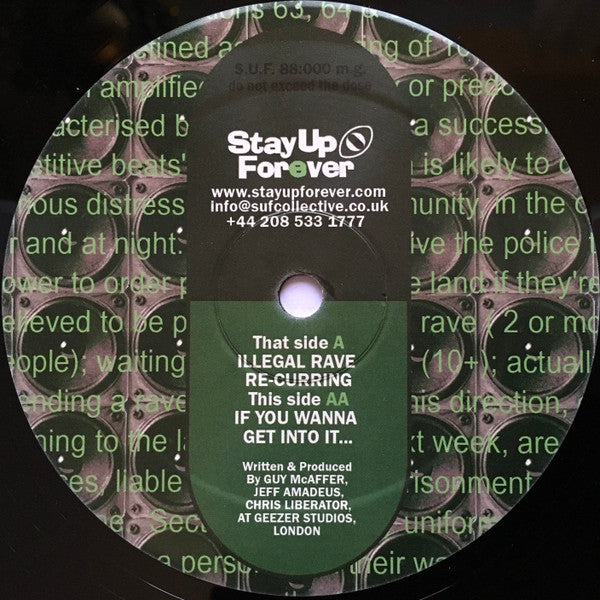 Chris Liberator & The Geezer vs Jeff Amadeus : Illegal Rave Re-curring / If You Wanna Get Into It… (12")
