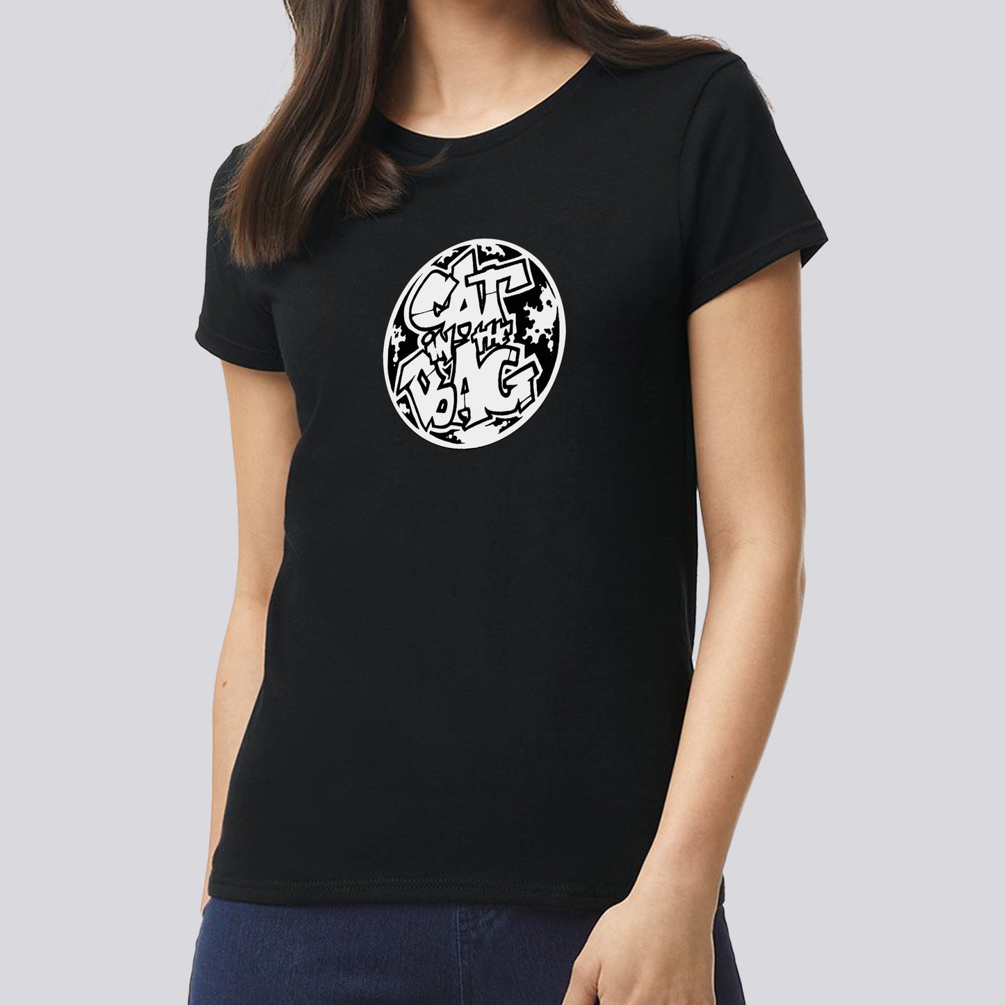 T-SHIRT CAT IN THE BAG CIRCLE FEMME