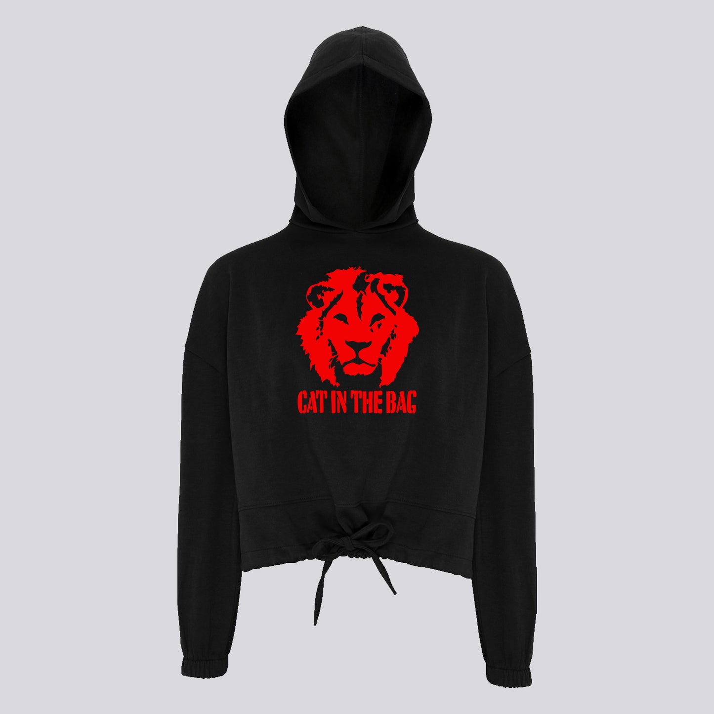 HOODIE CROPPED OVERSIZE CAT IN THE BAG LION RED FEMME