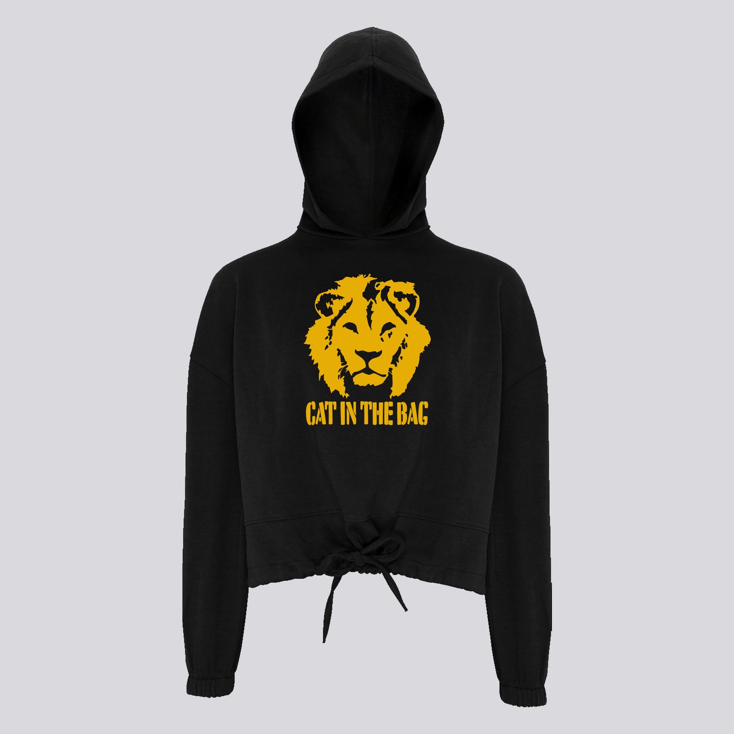 HOODIE CROPPED OVERSIZE CAT IN THE BAG LION YELLOW FEMME