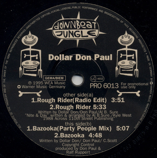 Dollar Don Paul : Rough Rider / Bazooka (12", Promo)