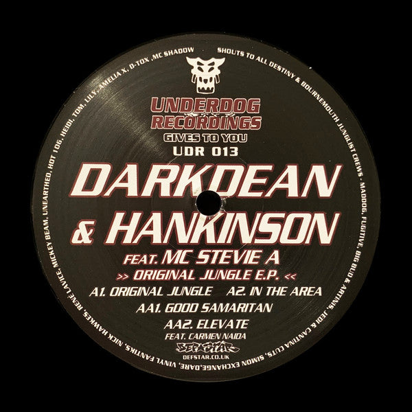 Darkdean* & Hankinson Featuring MC Stevie A* : Original Jungle EP (12")