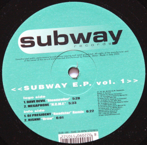Various : Subway E.P. Vol. 1 (12", EP)