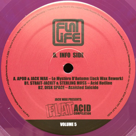 Various : Jack Wax Presents "Flat Acid Compilation" Volume 5 (12", Comp, Ltd, Pur)