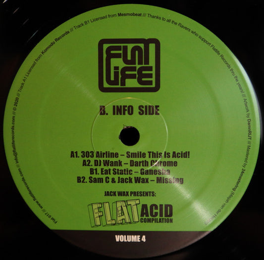 Various : Jack Wax Presents "Flat Acid Compilation" Volume 4 (12", Comp, RP)