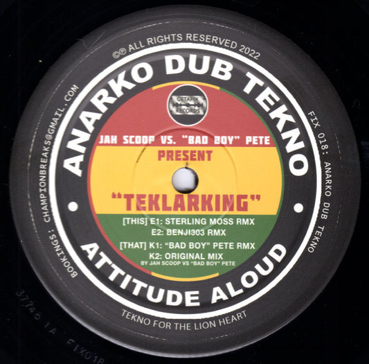 Jah Scoop vs. "Bad Boy" Pete* : Teklarking (12", EP)