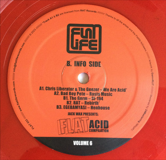 Various : Jack Wax Presents "Flat Acid Compilation" Volume 6 (12", Maxi, Comp, Ltd, Red)