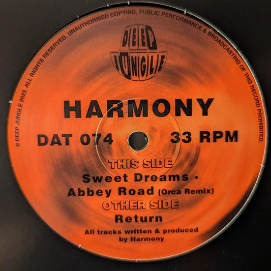 DJ Harmony : Return / Abbey Road (Orca Remix) / Sweet Dreams (12")