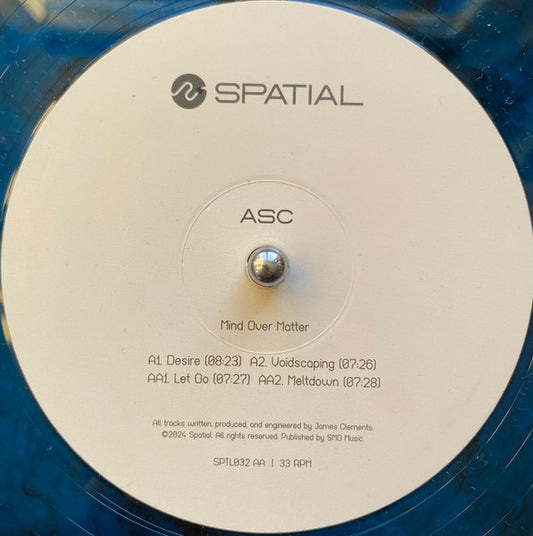 ASC : Mind Over Matter (12", EP, Blu)