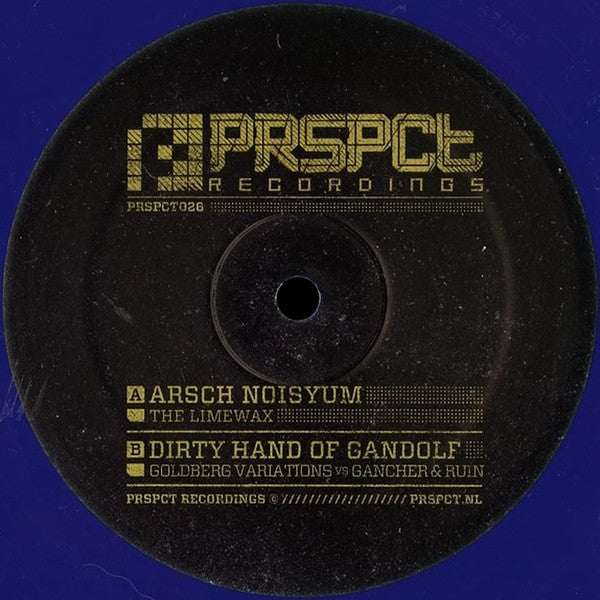 Limewax / Goldberg Variations Vs Gancher & Ruin : Arsch Noisyum / Dirty Hand Of Gandolf ‎ (12", Blu)