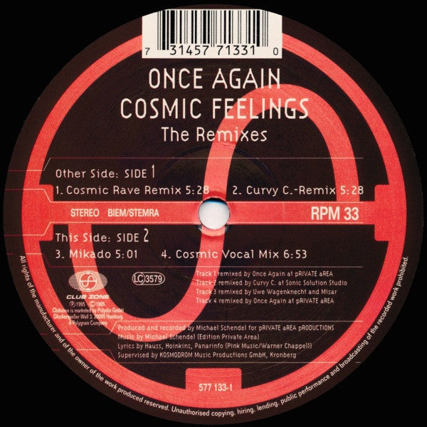 Once Again : Cosmic Feelings (The Remixes) (12")