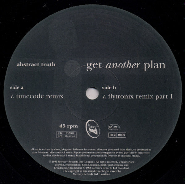 Abstract Truth : Get Another Plan (Remixes By Rob Playford And Flytronix) (12")