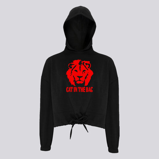 HOODIE CROPPED OVERSIZE CAT IN THE BAG LION RED FEMME