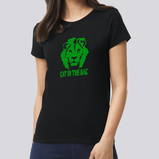 T-SHIRT CAT IN THE BAG LION GREEN FEMME