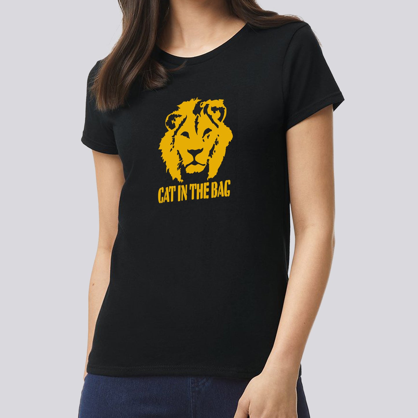 T-SHIRT CAT IN THE BAG LION YELLOW FEMME